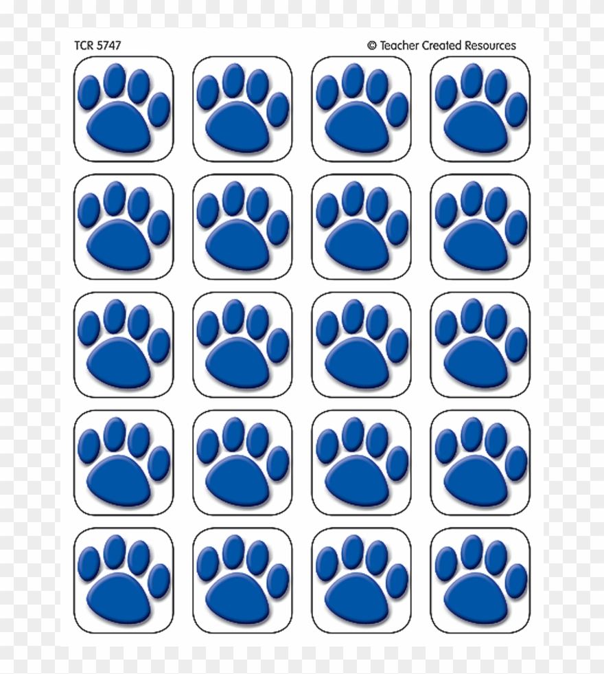 Tcr5747 Blue Paw Prints Stickers Image Clipart