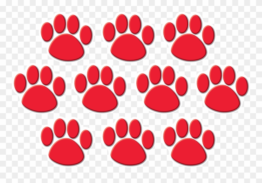 Tcr4647 Red Paw Prints Accents Image Clipart