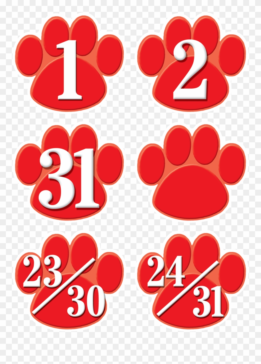 Red Paw Print Clip Art - Png Download