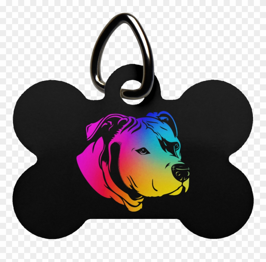 Pit Bull Dog Bone Pet Tag Clipart