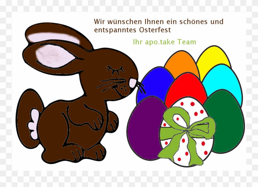 Ostern Osterhase Eier Bunt Mit Schrift Clipart