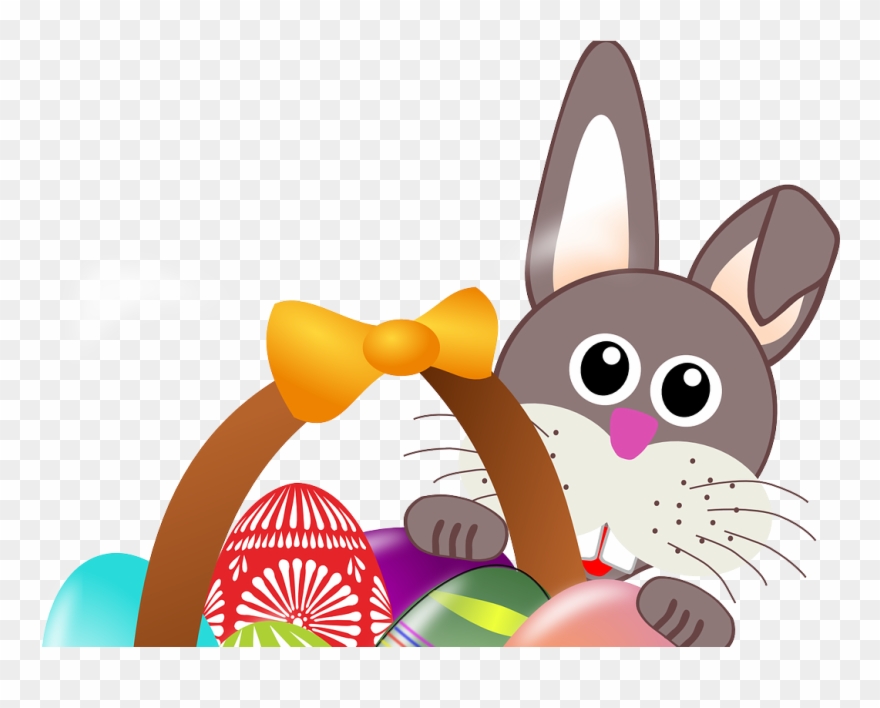 Mit Zwei Osterhasen Clipart