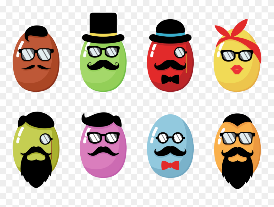 Hipster Easter Icons Vector Clipart