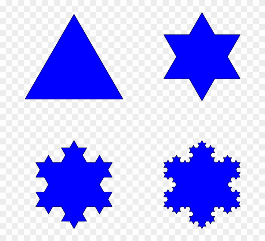 The First Four Iterations Of The Koch Snowflake Clipart