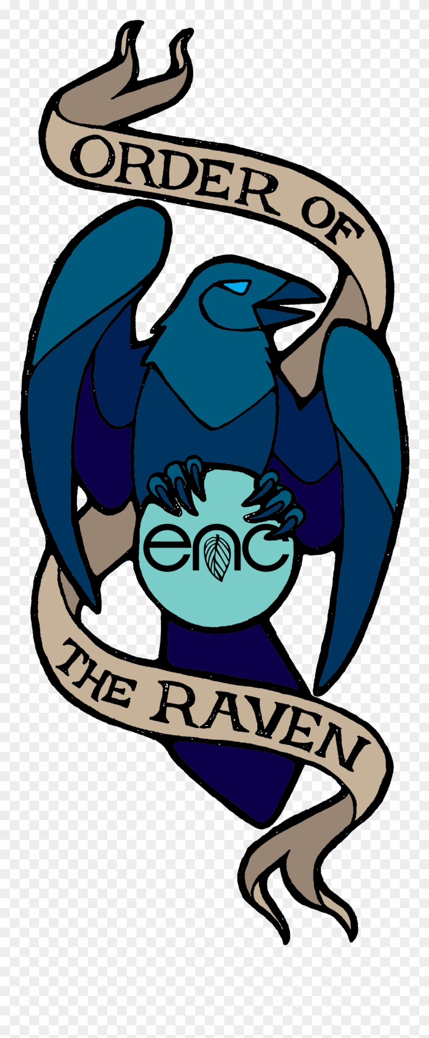 Raven Ribbon Color Enc Clipart