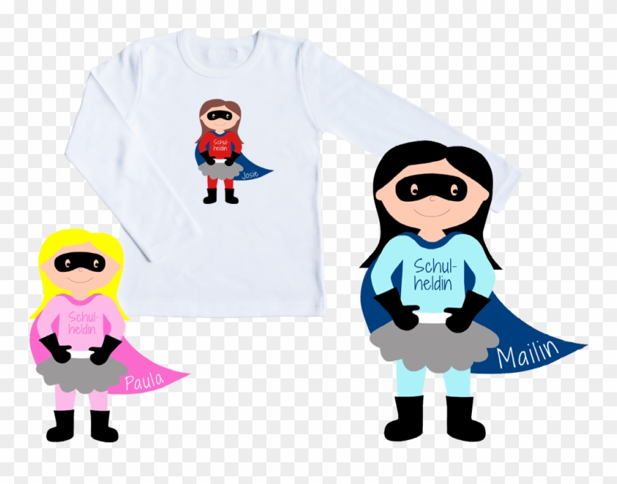 Schulkind Shirt Superheldin Clipart
