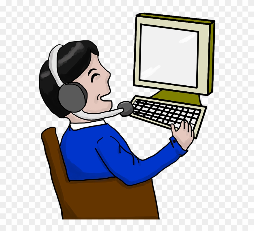 I Must Get Used To My New Setup For Computing Now Clipart