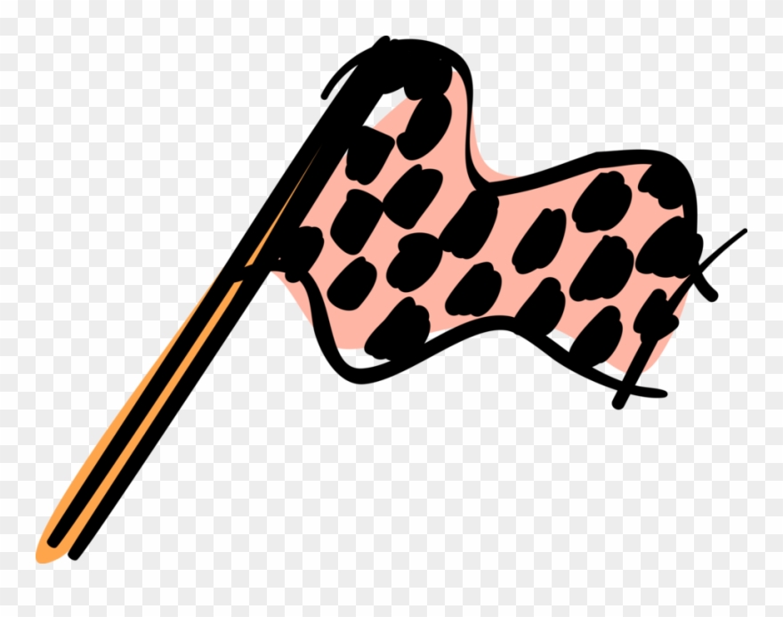 Vector Illustration Of Checkered Or Chequered Flag Clipart