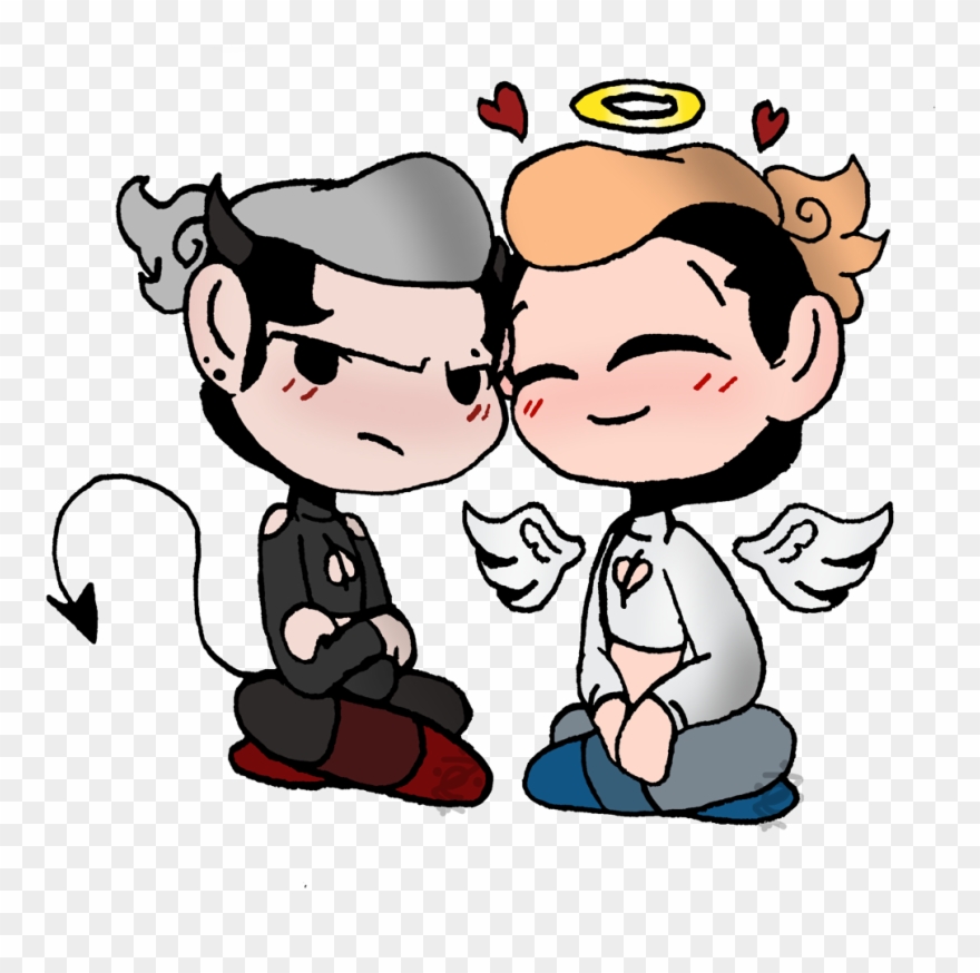 3 Devil And Angel Bois Clipart