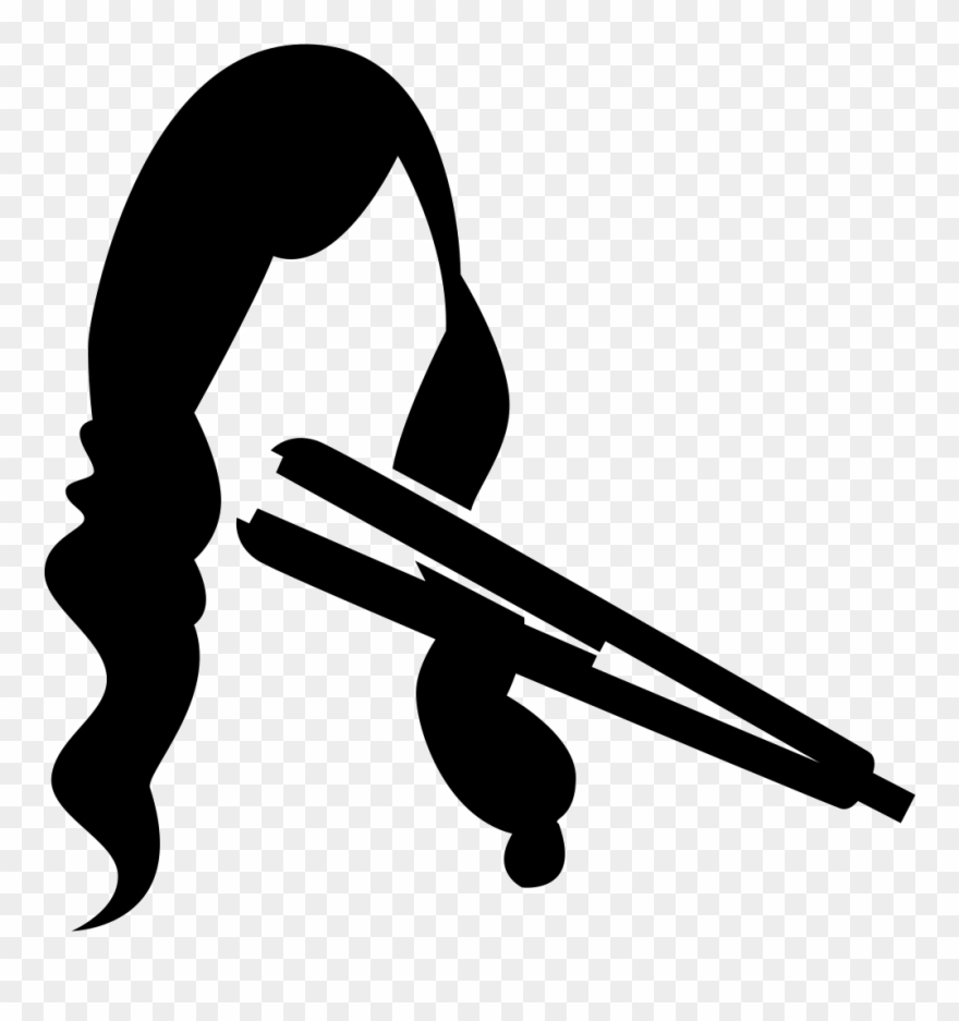 Hair Straightener On Long Female Hair Comments Clipart
