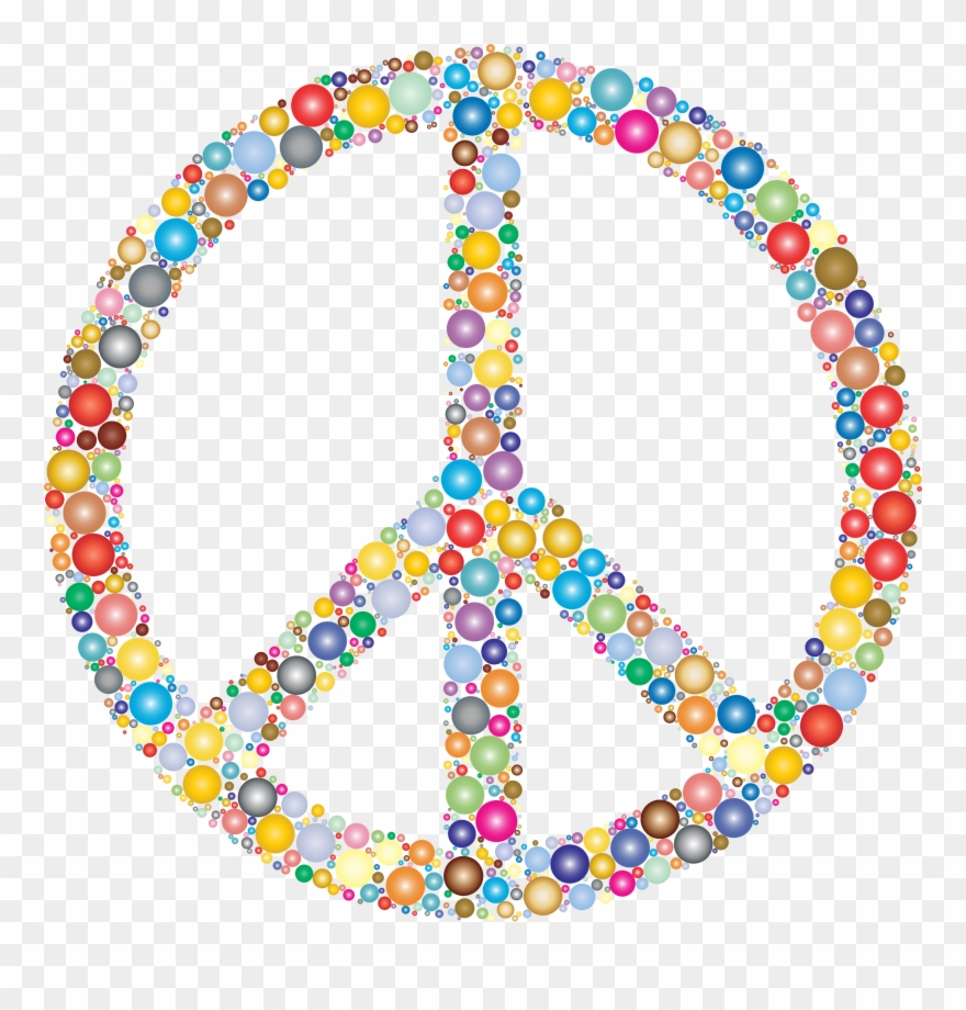 Clipart Colorful Circles Peace Sign - Png Download