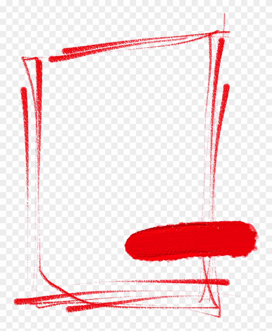 Frame Red Pencil Stroke Texture Realistic Simple Handpa Clipart