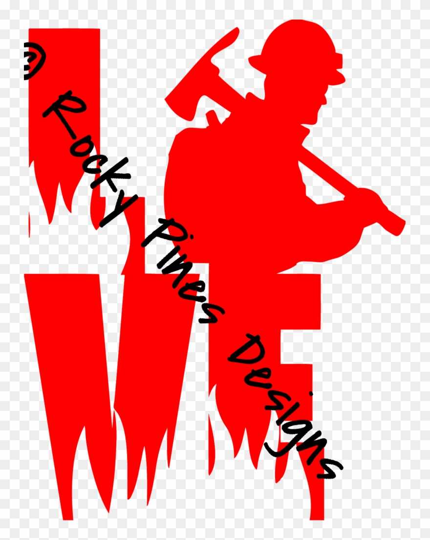 Love A Wildland Fire Fighter Decal For Wildland Firefighter Clipart