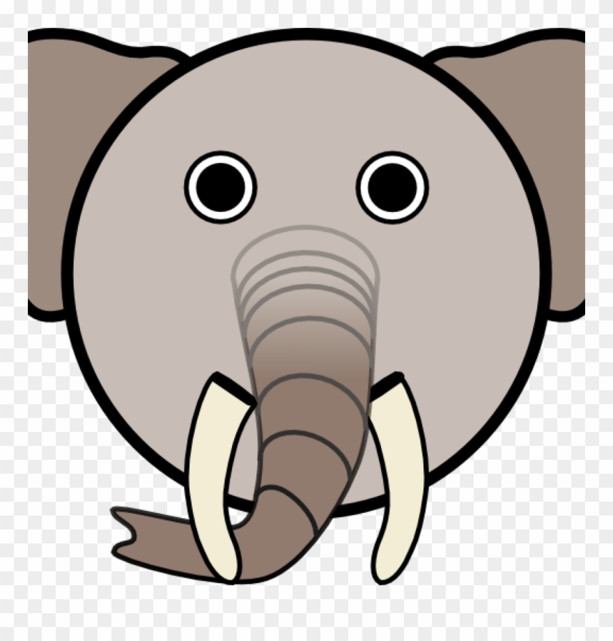 Elephant Face Clipart Elephant With Rounded Face Clip - Png Download