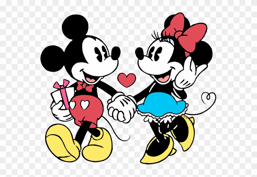 New Mickey, Minnie Walking Hand In Hand Clipart