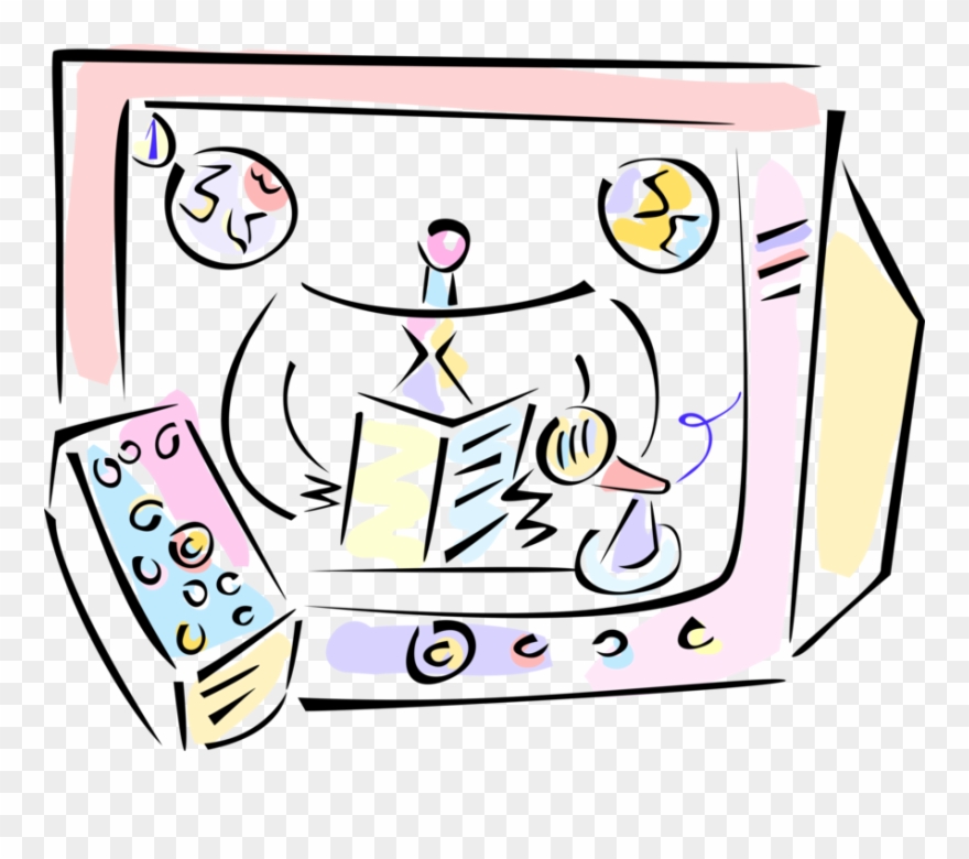 Vector Illustration Of Television News Anchorman Broadcaster Clipart