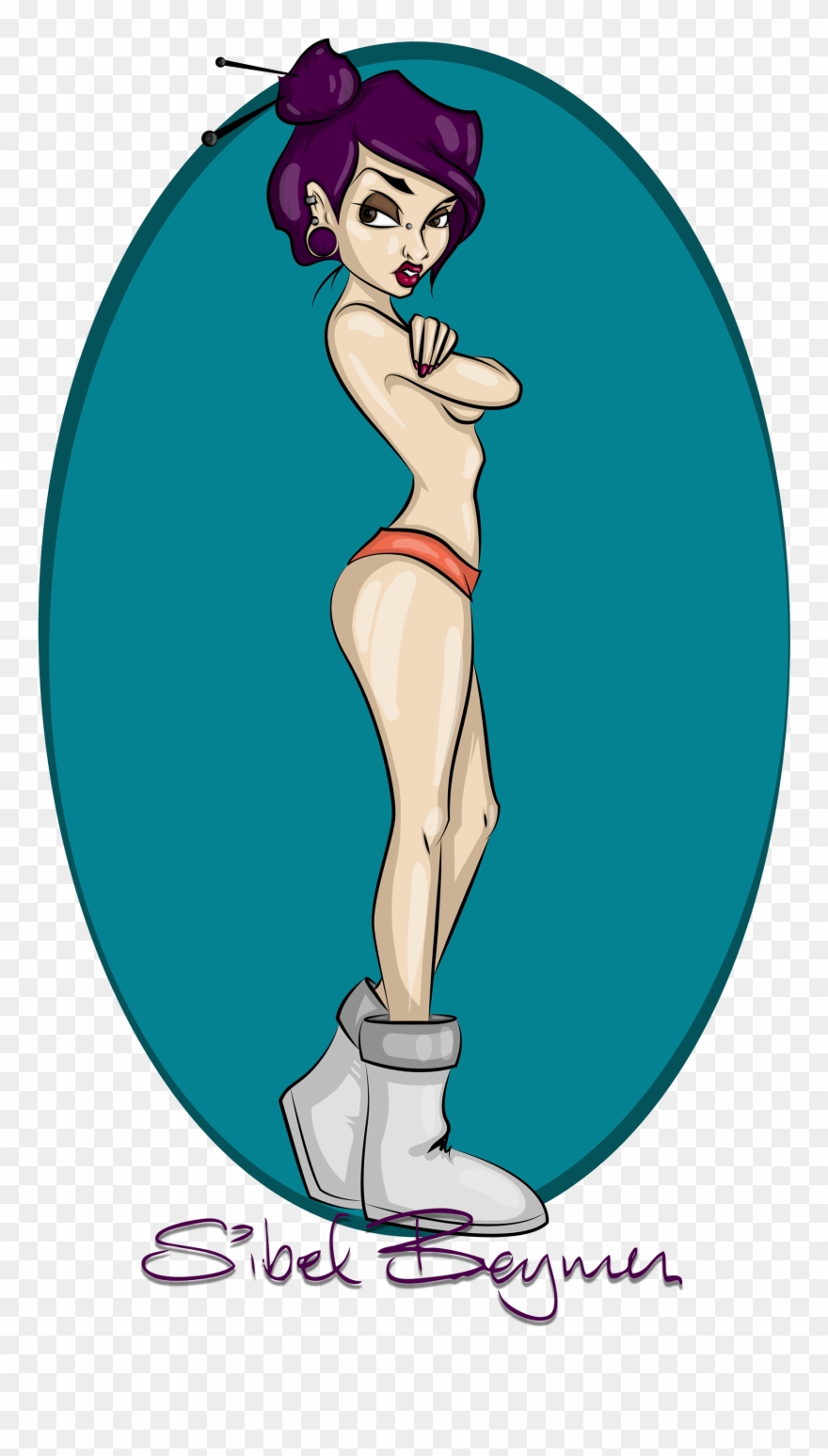 Pin-up Purple Clipart