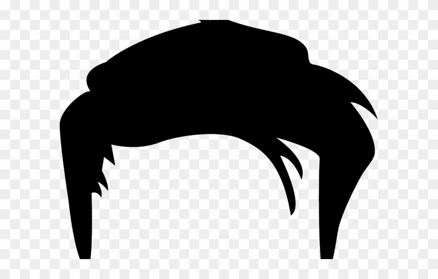 Black Hair Clipart Mens Hair - Png Download