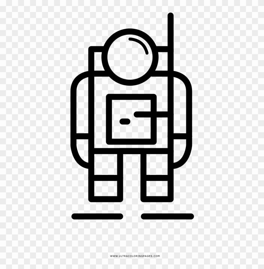 Spaceman Coloring Page Clipart