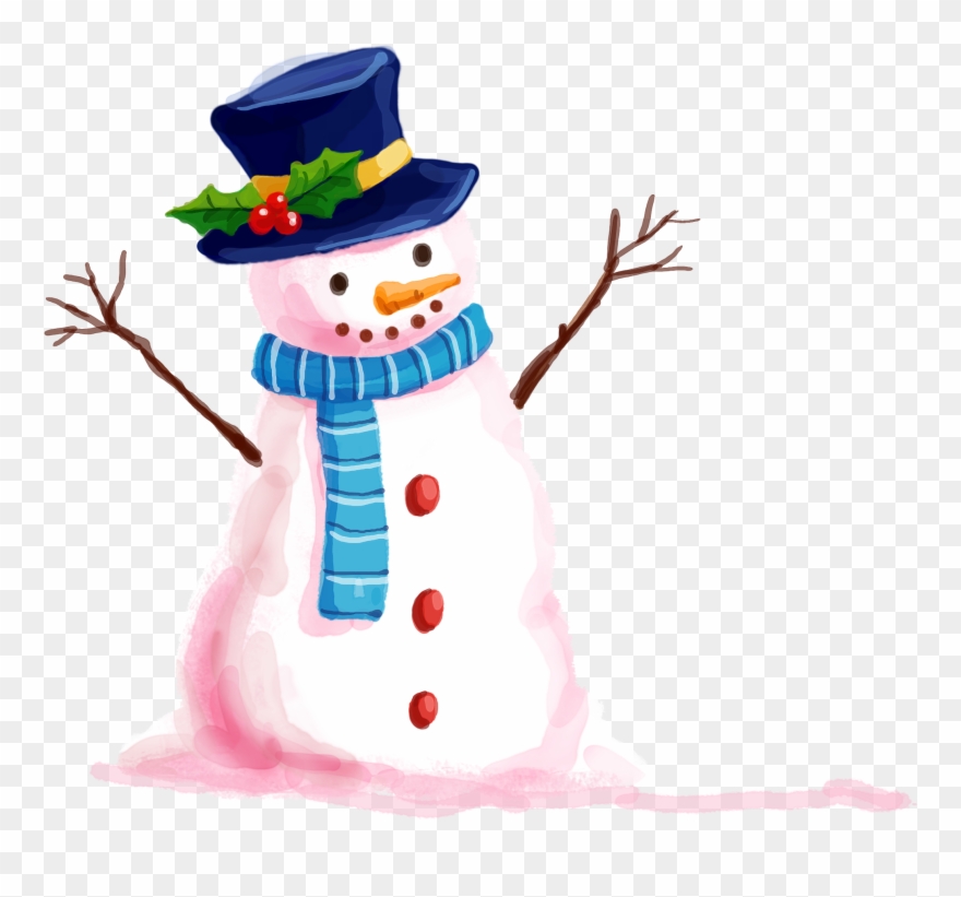 Drawn Snowman Winter Clipart