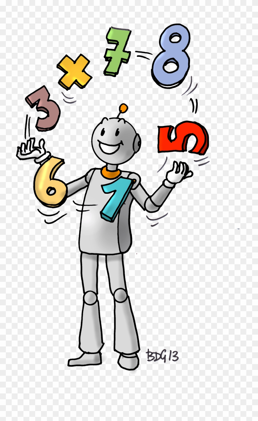 Le Voilà Votre Robot Maths Clipart