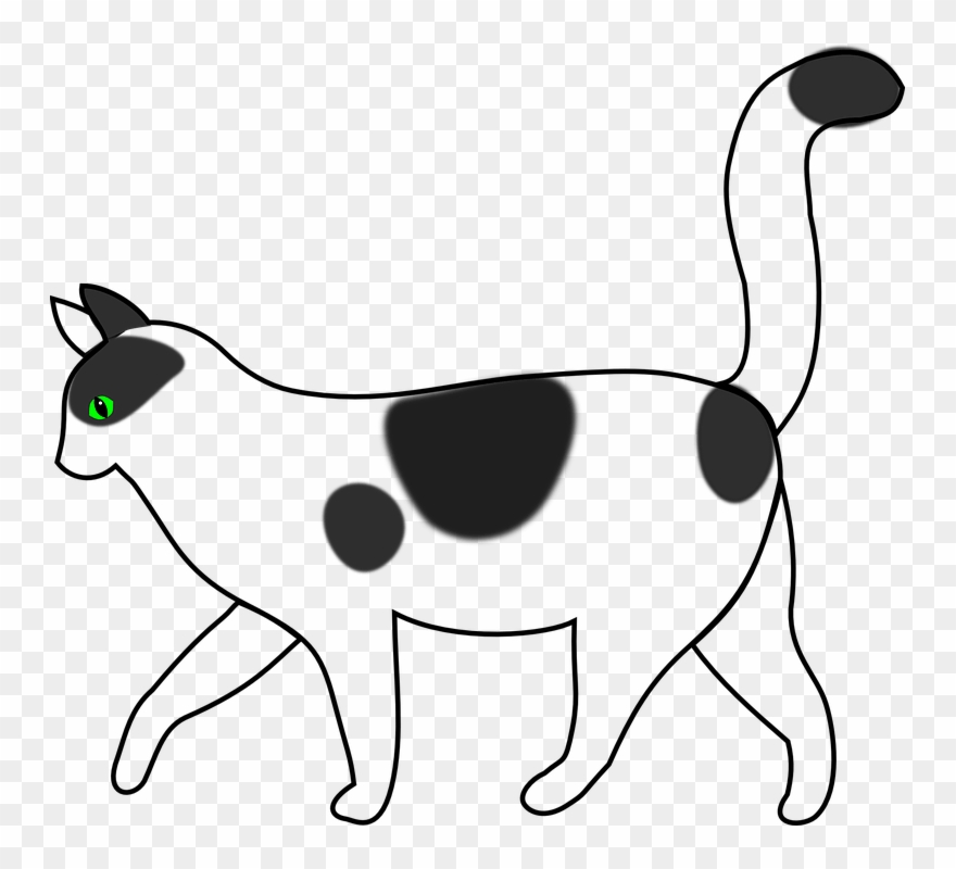 Cat Clip Art Black And White - Png Download