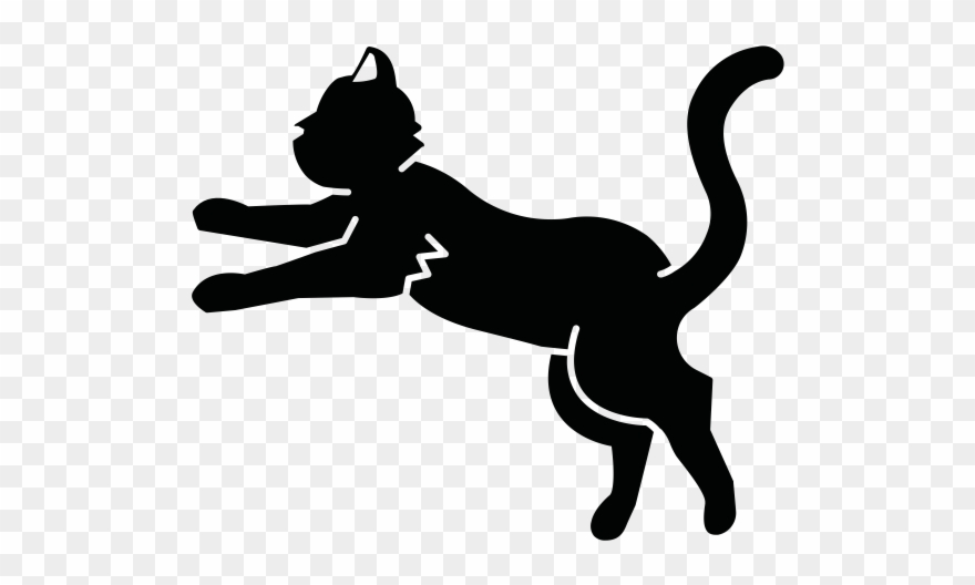 Black Cat Rubber Stamp Clipart