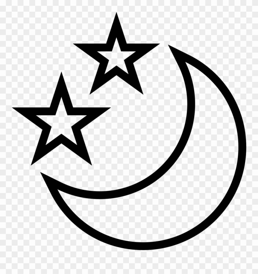 Moon And Two Stars Comments Clipart