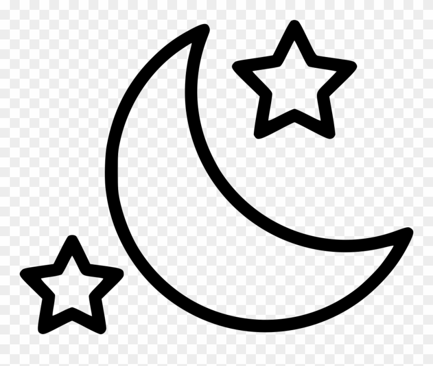 Night Moon Stars Comments Clipart