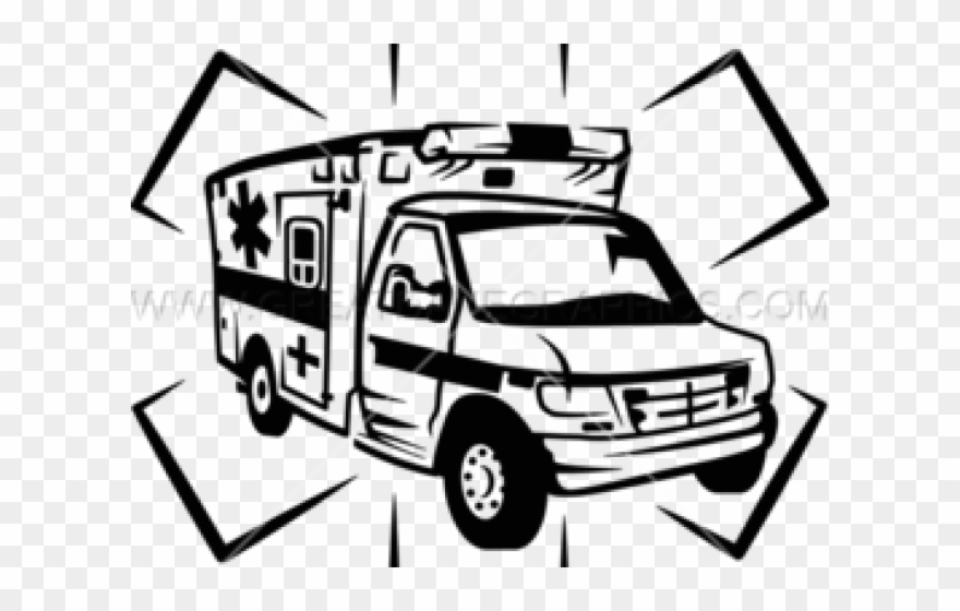 Ambulance Clipart Line Drawing - Png Download