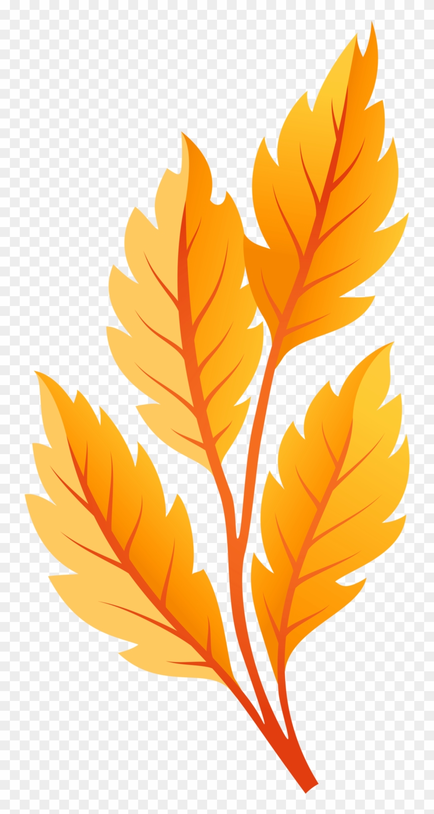 Orange Autumn Leaves Clipart