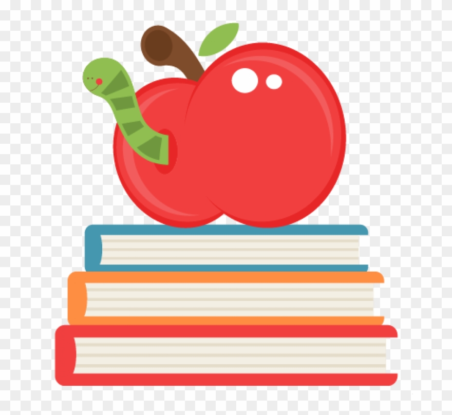Permalink To Books And Apple Clipart - Png Download