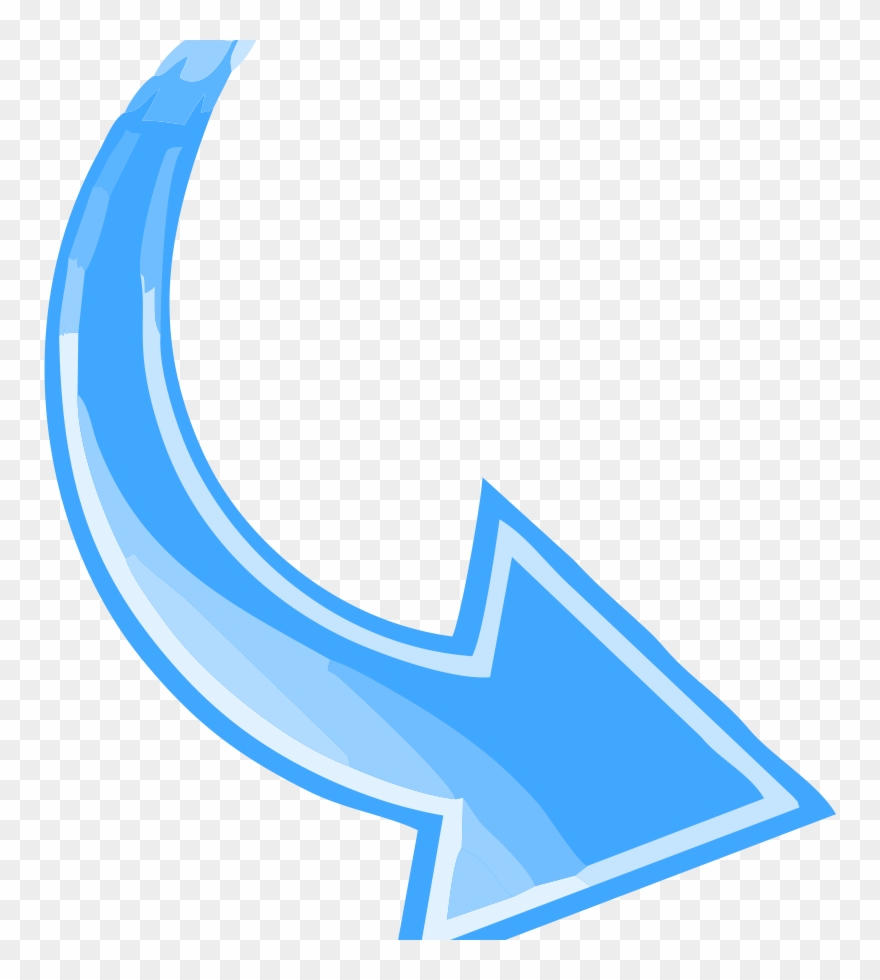 Blue Curved Arrow Clipart