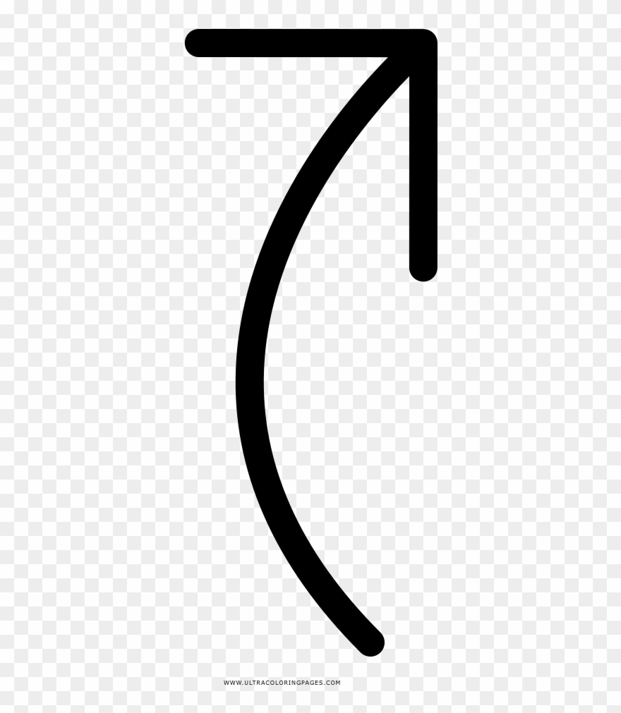 Right Curve Arrow Coloring Page Clipart