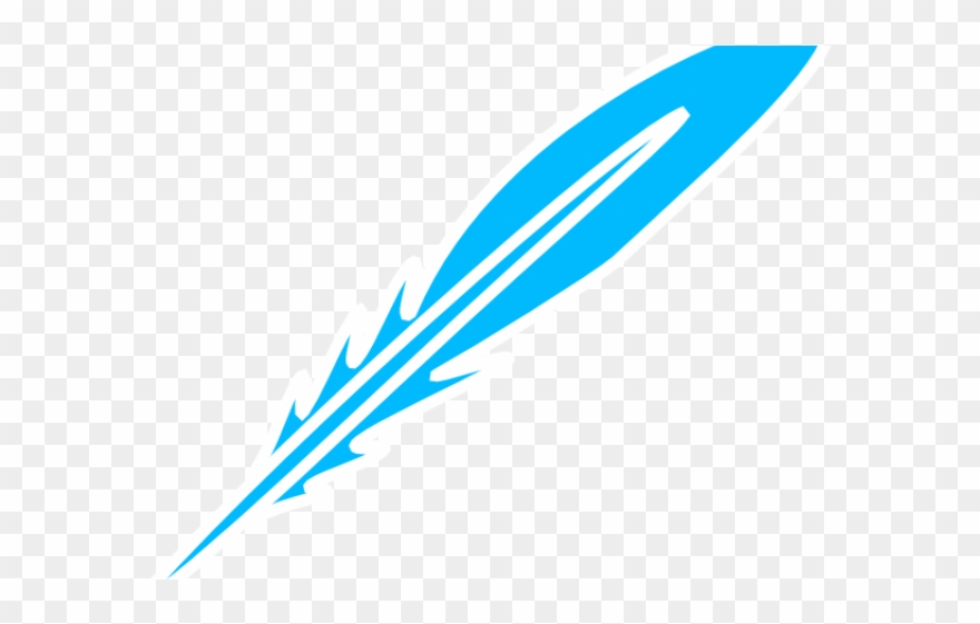 Quill Clipart Blue Feather - Png Download