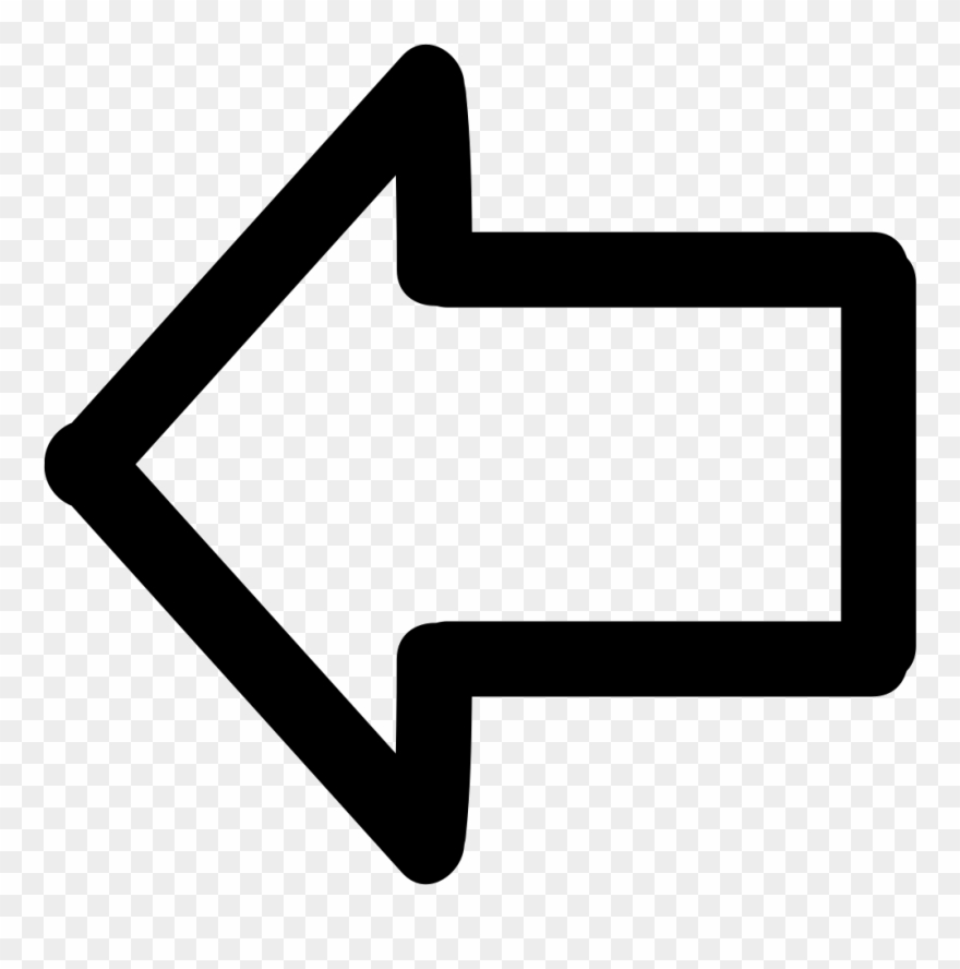 Arrow Pointing To Left Hand Drawn Outline Comments Clipart