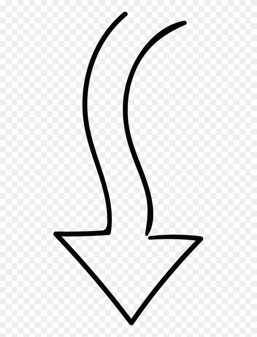 Down Arrow Doodle Line Clipart