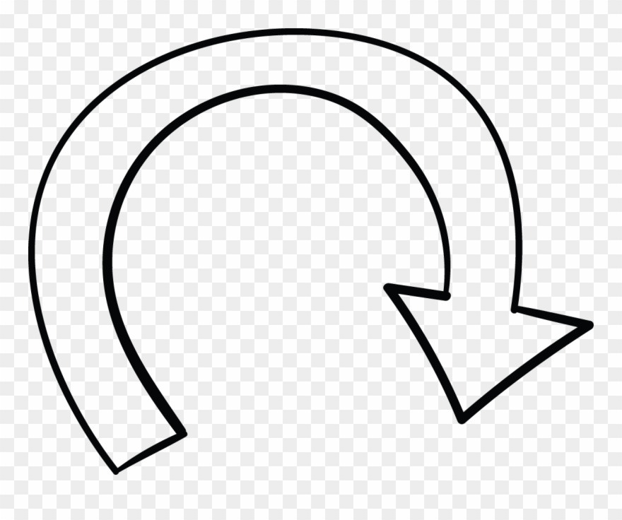 Down Arrow White Tail Doodle Clipart