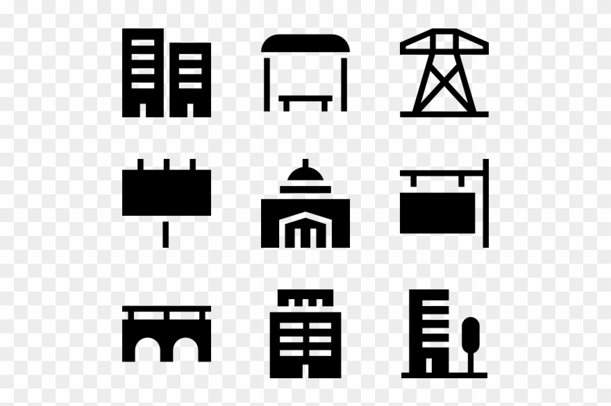 Solid City Elements Clipart