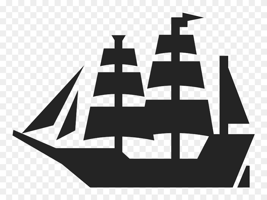 Pirate Ship Rubber Stamp Clipart