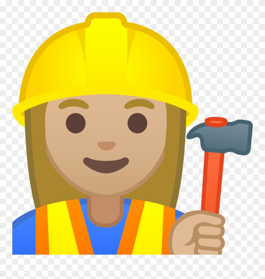 Noto Emoji Oreo 1f477 1f3fc 200d Clipart