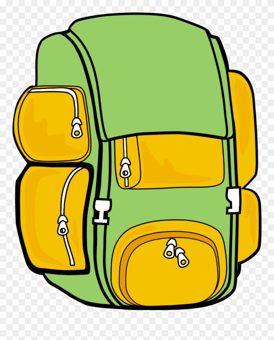 Clipart Of Pack, Bold And Hiking - Png Download
