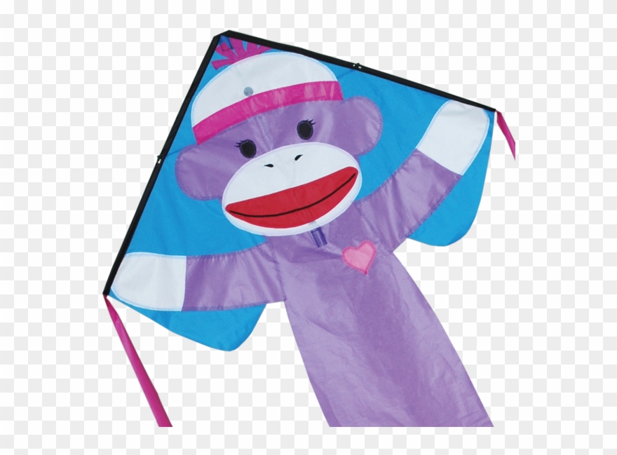 33" Girly Sock Monkey Easy Flyer Kite Clipart