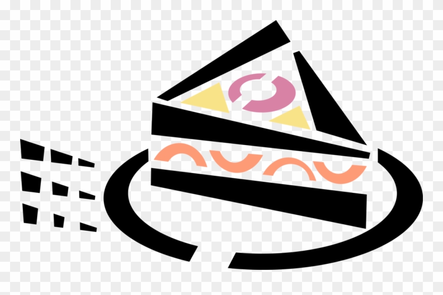 Vector Illustration Of Slice Of Baked Dessert Cake Clipart