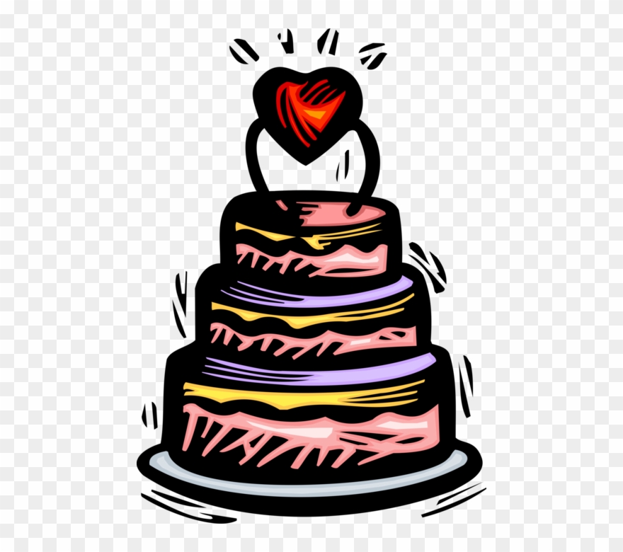 Vector Illustration Of Wedding Cake Traditional Cake Clipart