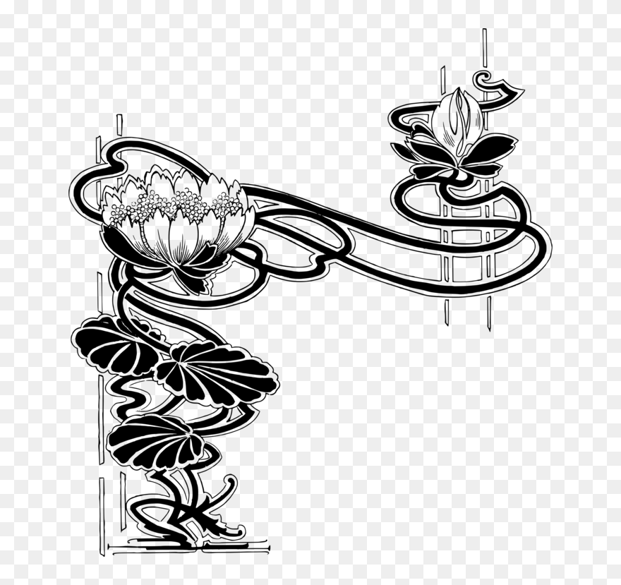 Lotus Flower Frame Clipart