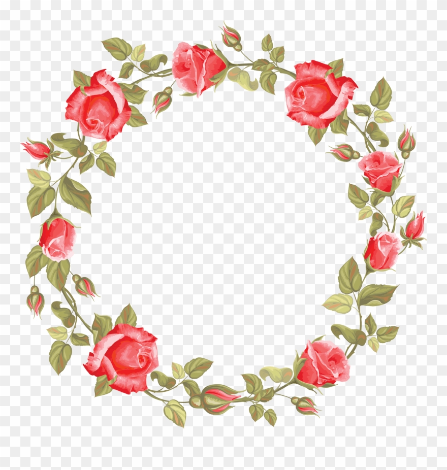 Rose Circular Frame Clipart