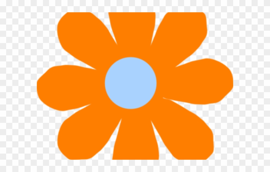 Orange Flower Clipart 4 Flower - Png Download