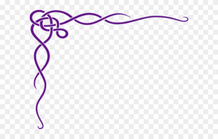 Purple Flower Clipart Border - Png Download