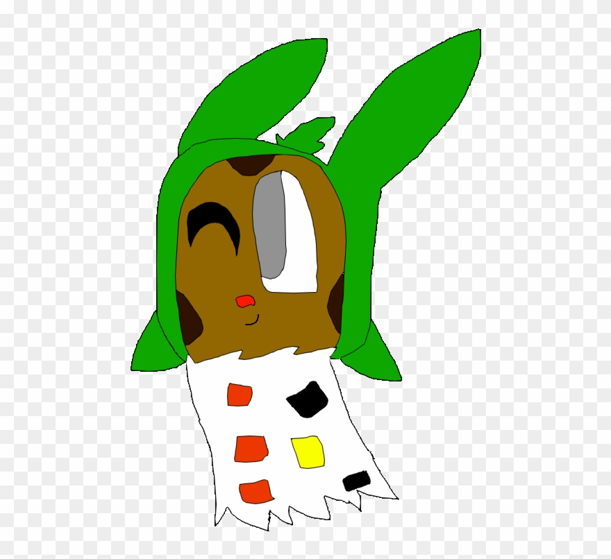 Clip Art Green Plant Yellow Leaf Nose Head Cartoon - Png Download